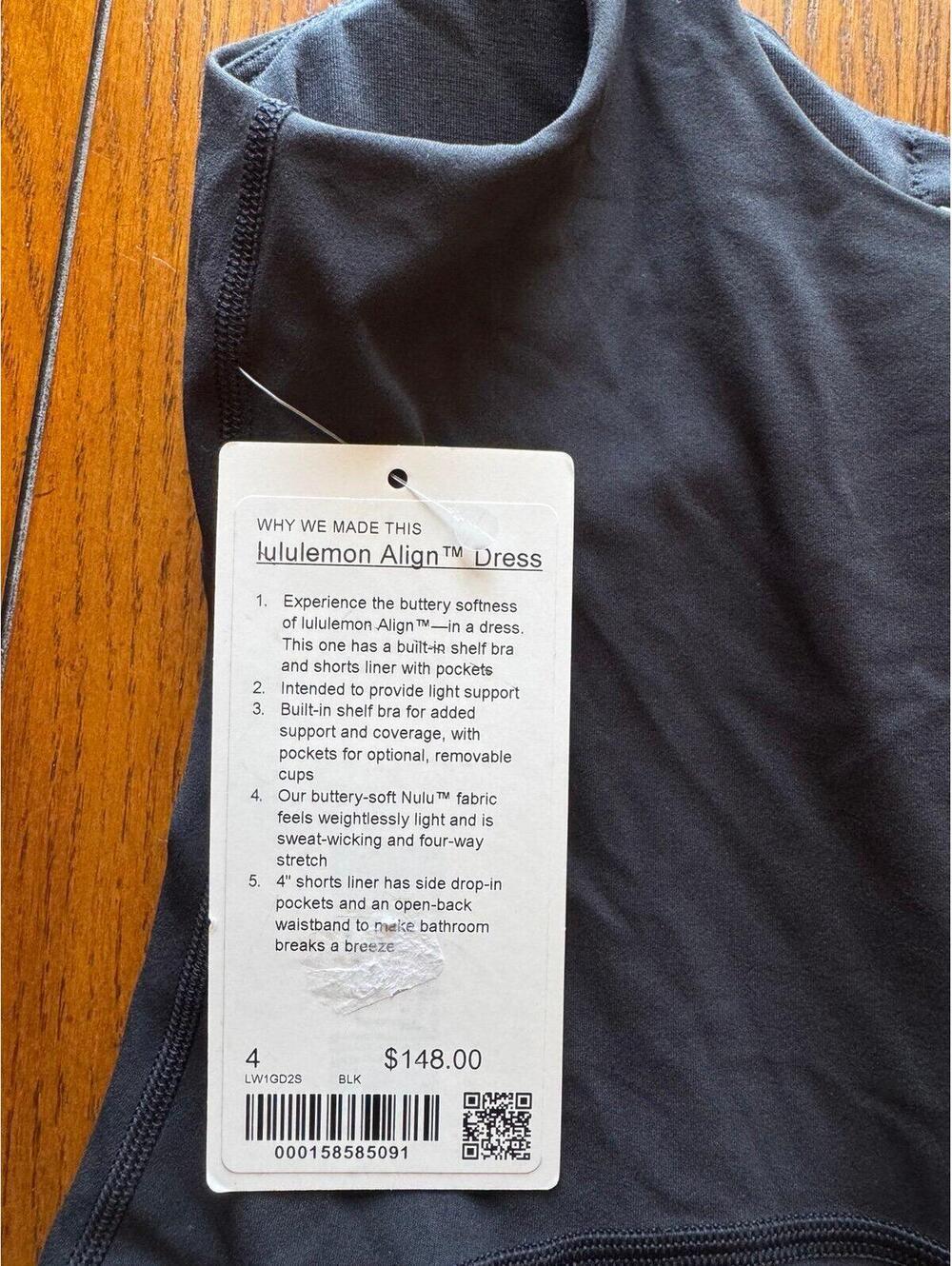 Lululemon Align Dress Black Size 4 NWT - Picture 4 of 6